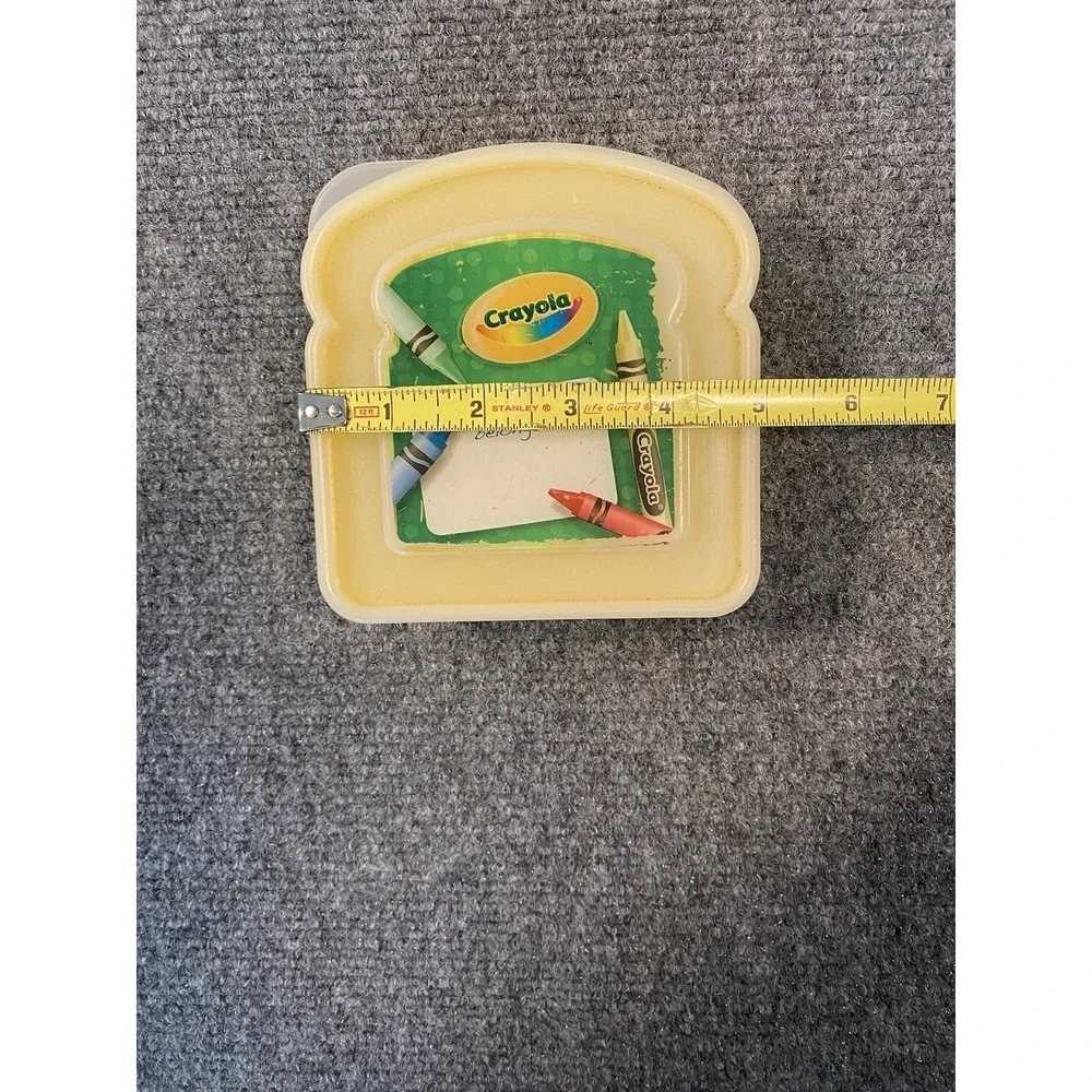 Crayola Snack Packer Sandwich Keeper Lunch Plastic Container with Lid 2005 5X5